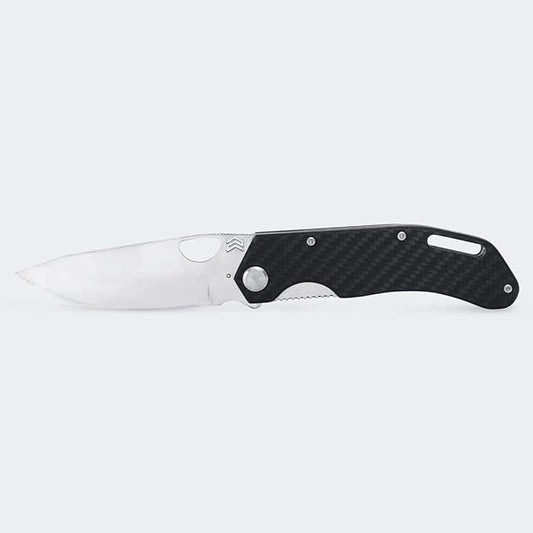 CIMO ECLIPSE STAINLESS STEEL KNIVE CARBON FIBER HANDLE WITH CLIP