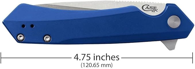 Case XX WR Pocket Knife Kinzua EDC, S35VN Tanto Blade, Blue Anodized Aluminum Handle W/Clip #64663 (KINZUA) 4 3/4" Inches Closed