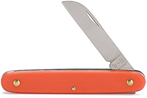 Stainless Steel Folding Floral Knife with Orange Cover