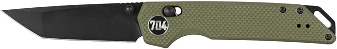 Fang EDC Folding Pocket Knife | 3.22" Tanto Blade, D2 Steel, G10 Handle, Crossbar Lock, Reversible Pocket Clip | Olive Drab Green