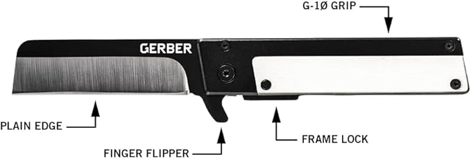 Gerber Gear Quadrant, Straight Edge Flipper Knife with Pocket Clip, White G-10 [31-003732]