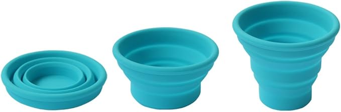 Silicone Collapsible Travel Cup for Outdoor Camping and Hiking (1 Pack) (Blue)