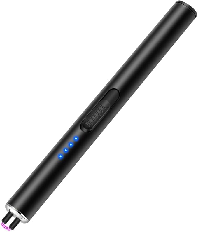 LcFun Electric Candle Lighter Rechargeable USB Lighters Flameless Plasma Arc Lighter Windproof Electronic Lighter Long Lighters for Candles, Grill, Camping, Gas Stoves