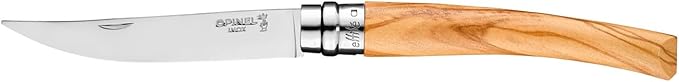 Opinel Effile Slimline Series Folding Fillet Knife – Slim Blade Folding Knife, Virobloc Locking Collar, Sustainably Harvested Wood Handles, Updated Blade Profile (Olivewood/No.10)