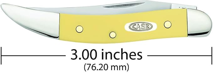 Case WR XX Pocket Knife Yellow Synthetic SS - Small Texas Toothpick Item #81095 - (310096 SS) - Length Closed: 3 Inches