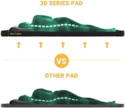 KingCamp Self Inflating Sleeping Pad for Camping Ultra Thick Double Single Foam Mattress High R Value Camping Air Pad Mat, Multi Colors & Sizes (78"x30"x3.0", Black-Single-9.5R)