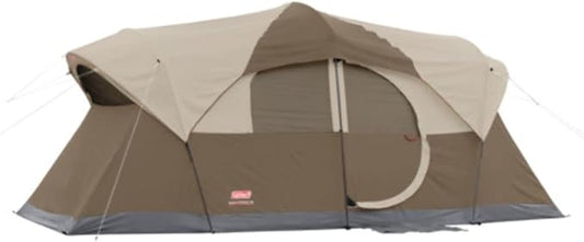 Coleman WeatherMaster 10-Person Tent with Rainfly & Room Divider, Spacious Weatherproof Family Tent with Carry Bag