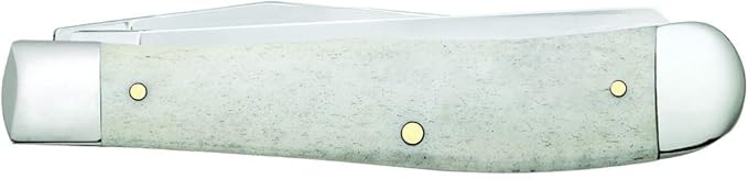 Case WR XX Pocket Knife Vietnam War Trapper Gift Set - Natural Bone W/Grn/Yellow/Red Item #22040 - (6254 SS) - Length Closed: 4 1/8 Inches