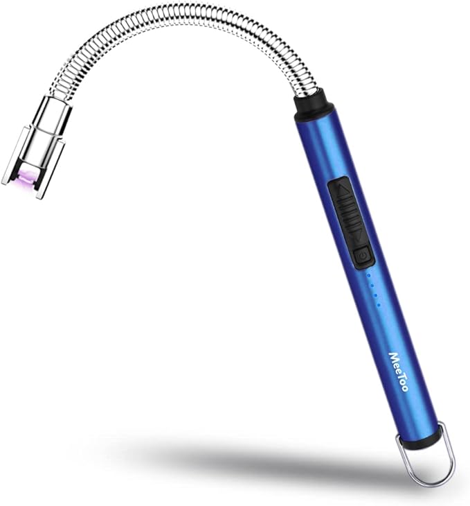 MeeToo Lighter Electric Candle Lighter Rechargeable USB Lighter Plasma Arc Lighter for Candle Camping (Dark Blue)