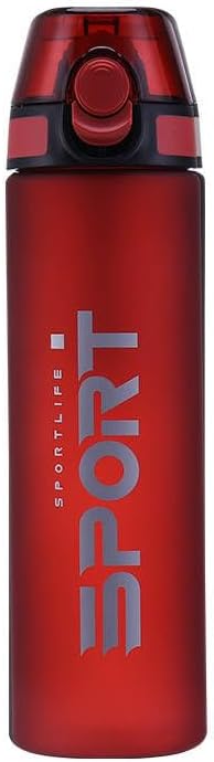 Gym Sports Water Bottle with Straw Quick & Easy Hydration (Dark Red)