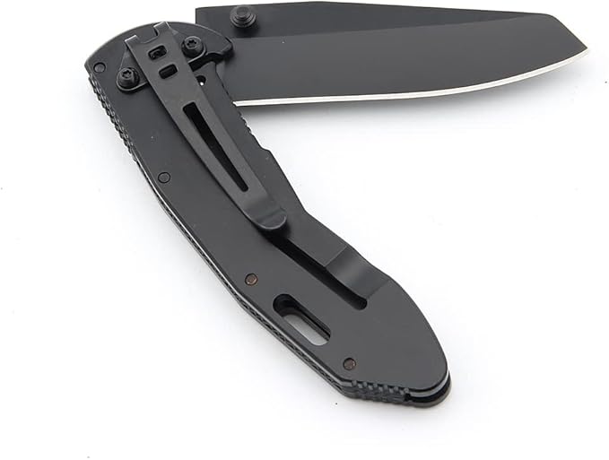 Sanrenmu B4-735 Black 8Cr13MoV Blade Stainless Handle Folding Knife