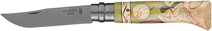 Opinel No. 08 Limited Edition NATURE Series Folding Knife, Artist Designed Handles, Serialized Blade, Gift Boxed, Made in France (MioSHe)