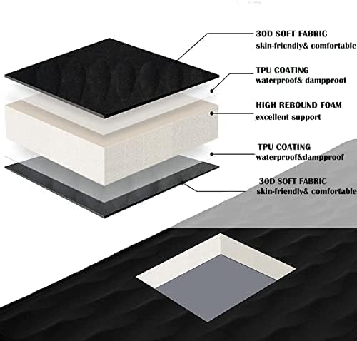 KingCamp Self Inflating Sleeping Pad for Camping Ultra Thick Double Single Foam Mattress High R Value Camping Air Pad Mat, Multi Colors & Sizes (78"x30"x3.0", Black-Single-9.5R)