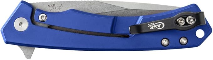 Case XX WR Pocket Knife Marilla EDC, S35VN Drop Point Blade, Blue Anodized Aluminum Handle W/Clip #25882 (MARILLA) 4 3/4" Inches Closed