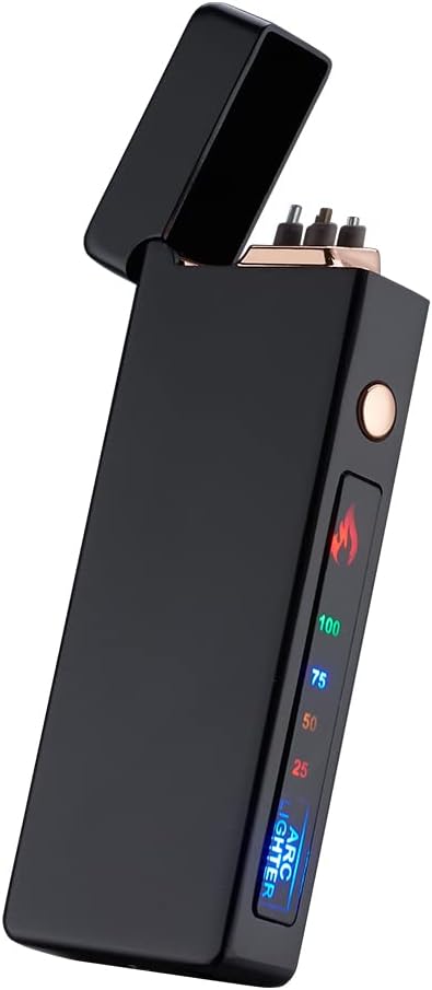 Custom Electric Lighter Personalized Kitchen for Candle Gift Windproof USB Rechargeable Dual Arc for Camping Christmas Father's Day Valentine's Day… (Custom) (Black)