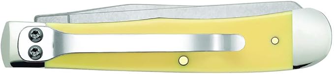 Case WR XX Pocket Knife Yellow Synthetic Trapper W/Clip Item #81091 - (3254C SS) - Length Closed: 4 1/8 Inches