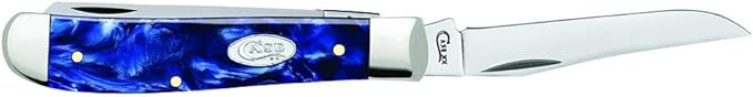 Case WR XX Pocket Knife Mini Trapper Sparxx Blue Pearl Kirinite Item #23432 - (10207 SS) - Length Closed: 3 1/2 Inches