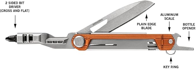 Gerber Gear Armbar Slim Drive, Pocket Knife Multitool with Screwdriver, Burnt Orange