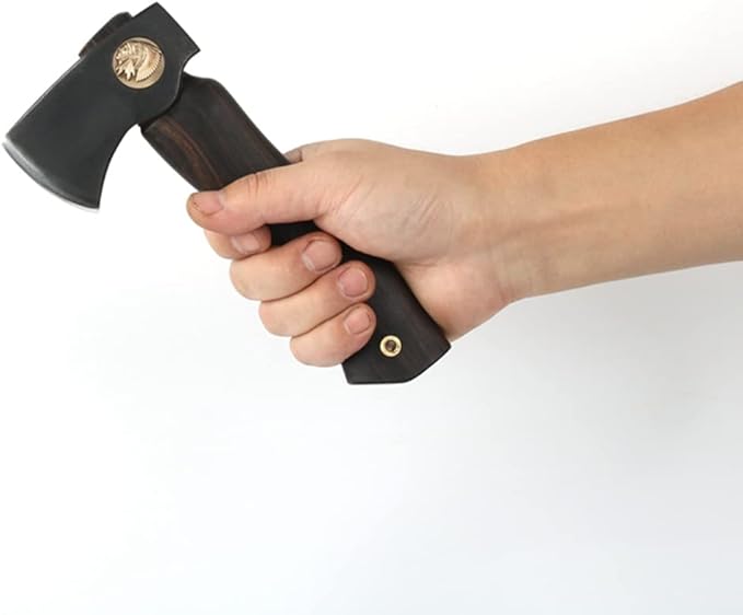 Mini Camping Hatchet Axe with Sheath 440C Stainless Steel, Outdoor Hunting Survival Hiking Tomahawk Axe 350g Small Lightweight Axe