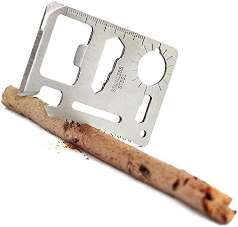 Stainless Steel Survival Pocket Tool - 11-in-1 Multipurpose Silver Beer Bottle Opener/Portable Wallet Pocket Size/Gifts for Men and Women(4-Pack)