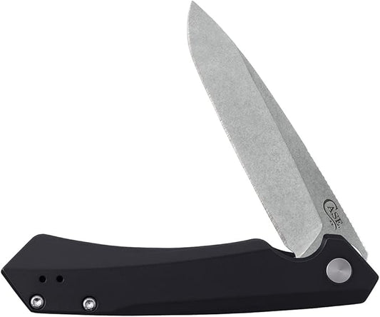 Case XX WR Pocket Knife Kinzua EDC, S35VN Spear Blade, Black Anodized Aluminum Handle W/Clip #64662 (KINZUA) 4 3/4" Inches Closed