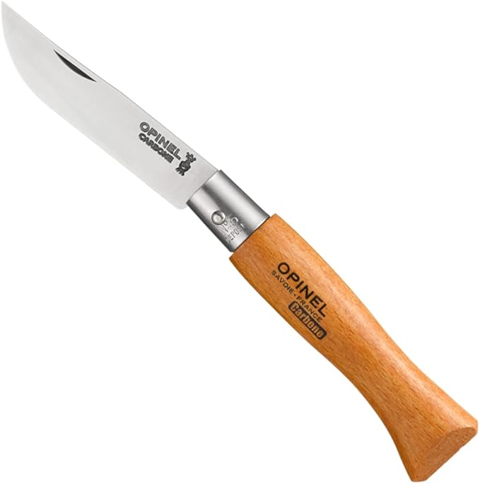 Opinel N Degree5 Bechwood Handle Carbon Steel Knife, 6 cm Blade