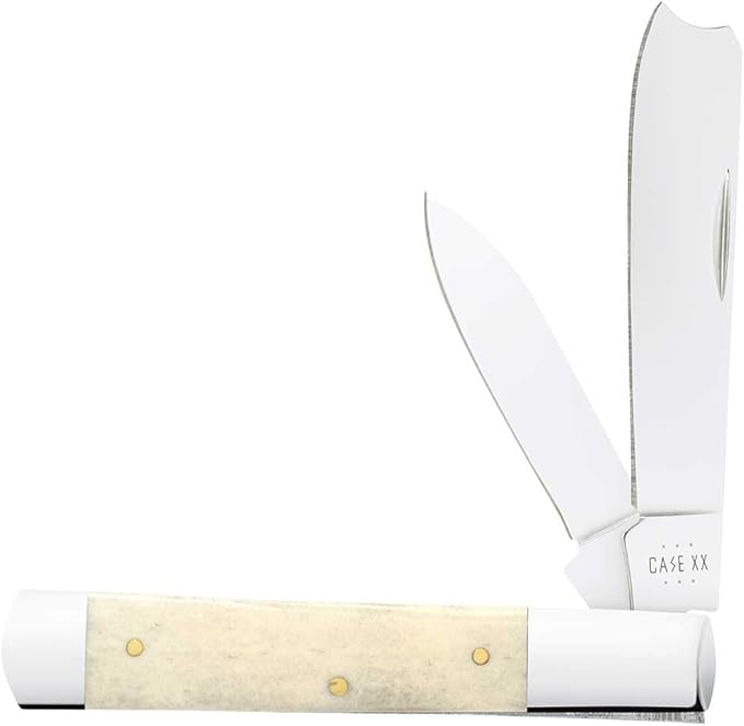 Case XX WR POCKET KNIFE, RAZOR SMOOTH NATURAL BONE W/O SHIELD, 3 7/8 INCHES CLOSED, ITEM #22699
