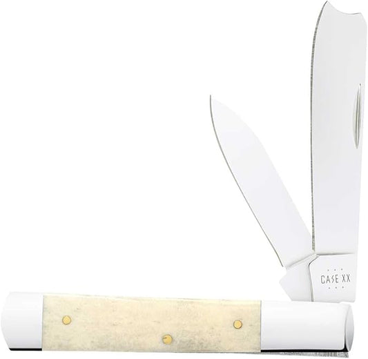 Case XX WR POCKET KNIFE, RAZOR SMOOTH NATURAL BONE W/O SHIELD, 3 7/8 INCHES CLOSED, ITEM #22699