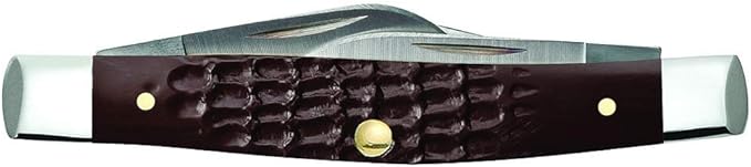 Case WR XX Pocket Knife Brown Synthetic Jigged Small Stockman Item #081 - (6333 SS) - Length Closed: 2 5/8 Inches