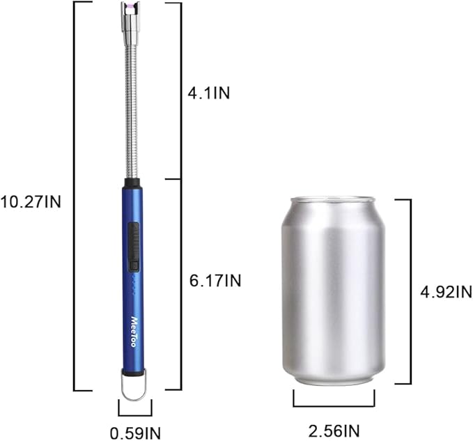 MeeToo Lighter Electric Candle Lighter Rechargeable USB Lighter Plasma Arc Lighter for Candle Camping (Dark Blue)