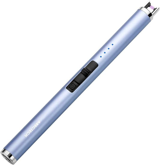 ARECTECH Lighter Rechargeable Lighter Electric Lighter Candle Lighter Arc Plasma Lighters for Candle Kitchen Camping Type-C Blue