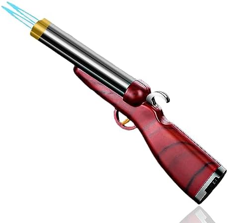 Cool Butane Torch Lighters,Vintage Novelty Lighter, Refillable & Adjustable,Unique Mini Lighter for Men Fireplace Candles Camping BBQ (No Gas) (Red)