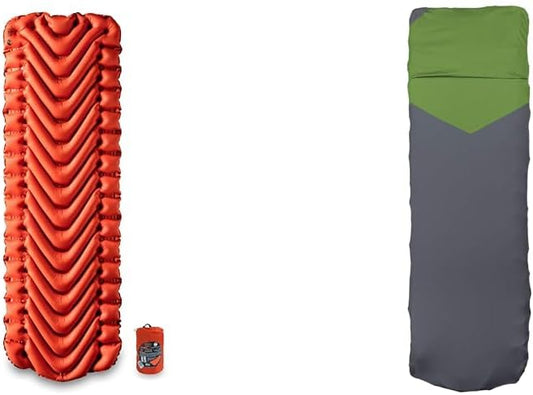 Klymit Static V Inflatable Camping Pad and Sheet for Hiking and Backpacking, Orange