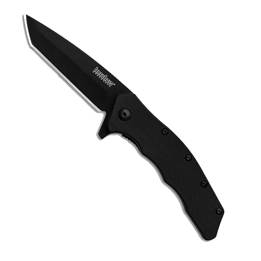 Kershaw "Thicket Folding Pocket Knife, Straight Edge, Black Tanto Blade - 1328