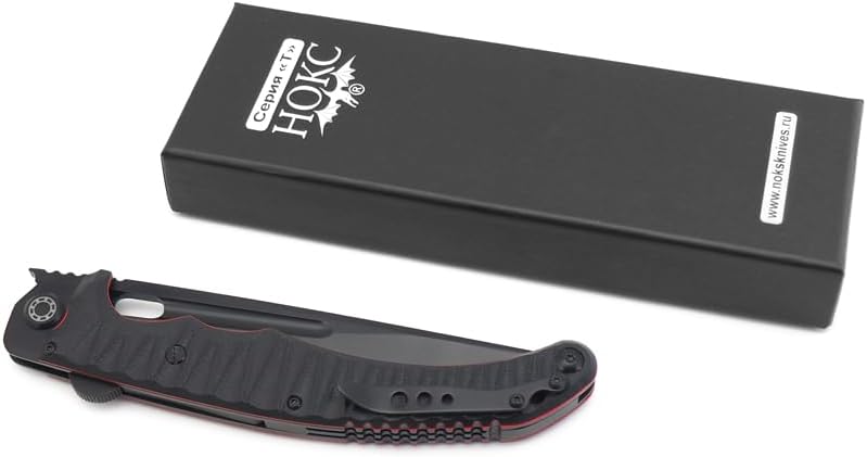 HOKC NOKS EDC camping folding knife Avatar-M | 334-709404, Black, Red