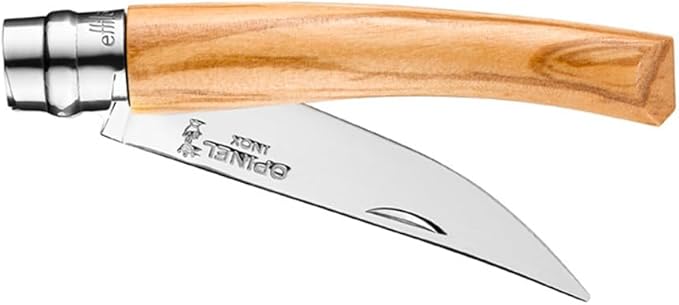 Opinel Effile Slimline Series Folding Fillet Knife – Slim Blade Folding Knife, Virobloc Locking Collar, Sustainably Harvested Wood Handles, Updated Blade Profile (Olivewood/No.08)