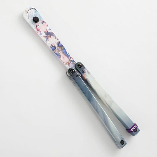 Folding Printed Patterns Plastic Tool, Integral Channel Handle, Ultra-Lightweight Durable, Best Balance and Inertia, Great for Beginners (Lady of the Piano)