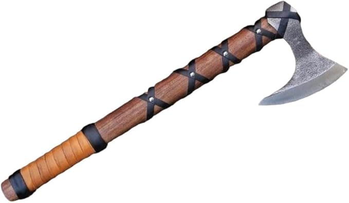 Handmade Viking Axe Real Carbon Steel Axe with Leather Sheath Camping Bearded Axes & Hatchets Hunting Axe Valentine's Day Gift, Camping & Hiking | Knives & Tools | Birthday Gift for him (VK-Ax-20)