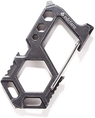 Carabiner Keychain Stainless Steel Multitool - 11 in 1 Tactical Keychain - Glass Breaker,Bottle Opener, Wrench, Screw Drivers, Key Clip, EDC Keychain for Men