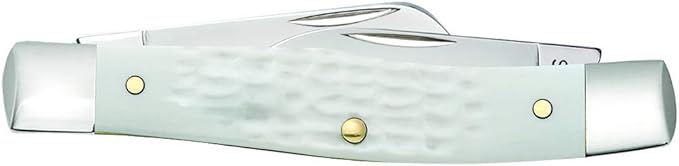 Case WR XX Pocket Knife Sparxx White Jigged Synthetic Medium Stockman Item #60184 - (63032 SS) - Length Closed: 3 5/8 Inches