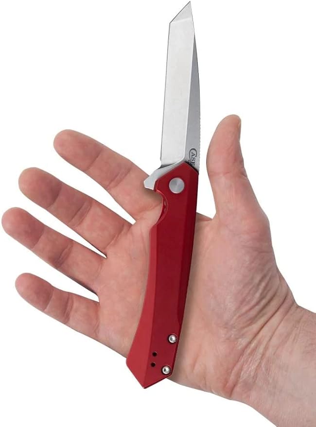 Case XX WR Pocket Knife Kinzua EDC, S35VN Tanto Blade, Red Anodized Aluminum Handle W/Clip #64664 (KINZUA) 4 3/4" Inches Closed