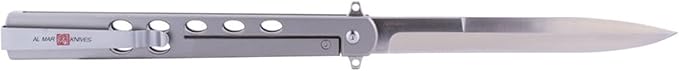 Al Mar Knives Slimline Ultralight 5.0" Blade Titanium Handle Folding Knife, Titanium