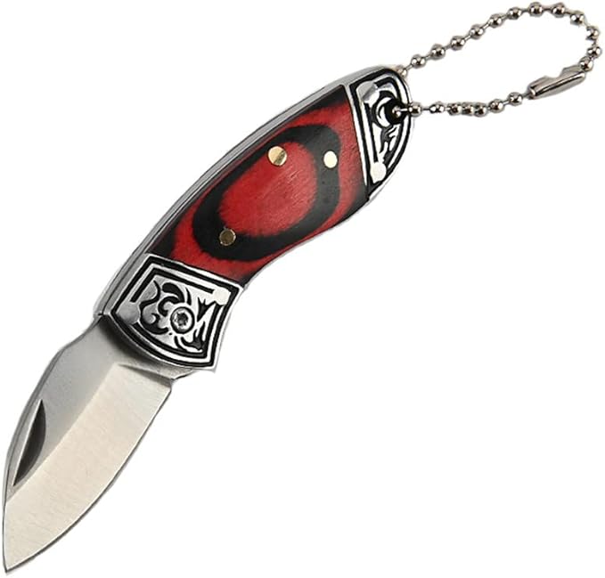 Small Pocket Knife, EDC Knife with Stainless Steel and Colored Wood Handle, Small Folding Knife for Everyday Carry, Blade Length1.5in