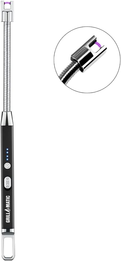 Windproof, Rechargeable, Flexible Neck, Lithium Ion, Electronic, Butane Free, Flameless, USB Grill Lighter