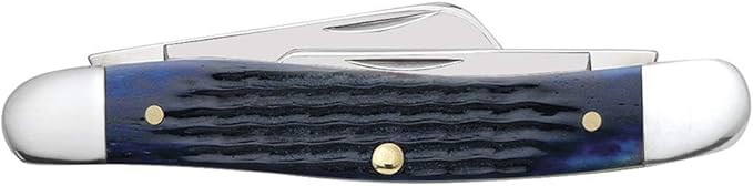 Case WR XX Pocket Knife Navy Blue Medium Stockman Item #2801 - (6318 SS) - Length Closed: 3 5/8 Inches