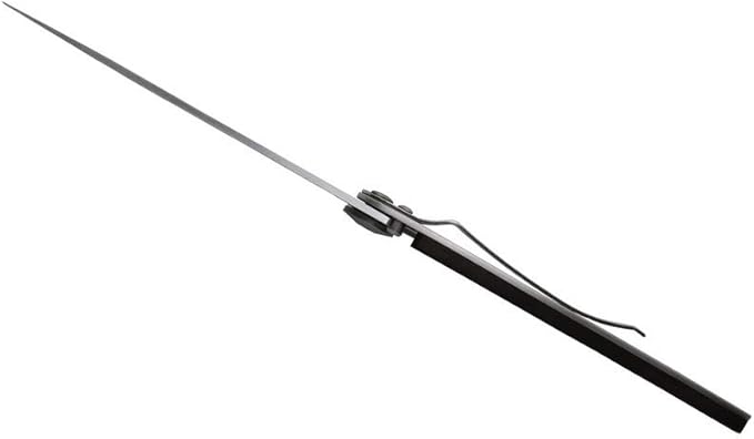 deejo - Ultra-light folding pocket knife with belt clip - 1.3 OZ Ebony version - Thin and sharp blade - Café Racer pattern - Stainless steel - Elegant and modern design