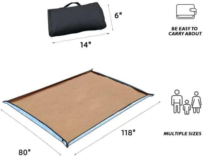 Picnic Blankets,Extra Large Waterproof Foldable,Oversized Waterproof Beach Blanket,Portable Washable Picnic Mat (Khaki 80'’*80'’)