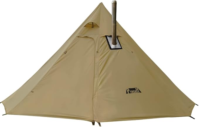PRESELF 2-3 Person Tipi Hot Tent Version2 with Stove Jack, for Hunting Bushcraft, Lightweight, Standing Room, Teepee Backpacking Camping Hiking