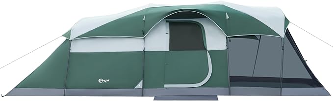 PORTAL 6/8/10 Person Family Camping Tent with Screen Room, Water Resistant Big Tunnel Tent with Rainfly, Large Family Tent for Outdoor Camping, Party