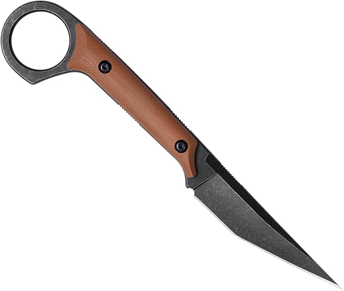 KS527 Fixed Blade Knife, D2 Blade G10 Handle for Men Women, with Kydex Sheath, Utility Knife for EDC Survival Hiking Camping Outdoor Everyday (Brown)